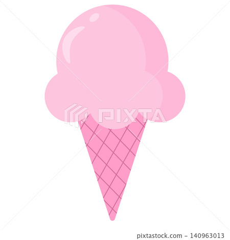 Rose Pink Pastel Ice Cream Cone Vector Rose Pink Pastel Ice Cream Cone Vector 140963013