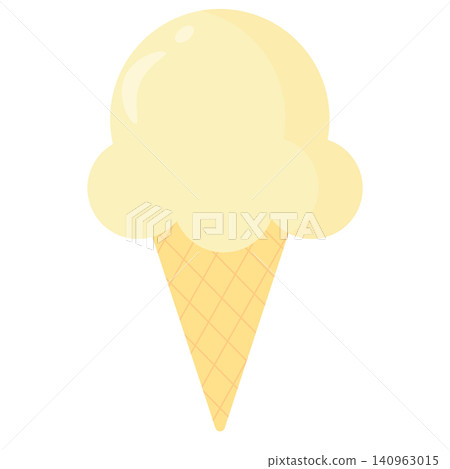 Yellow Pastel Ice Cream Cone Vector Illustration Yellow Pastel Ice Cream Cone Vector Illustration 140963015