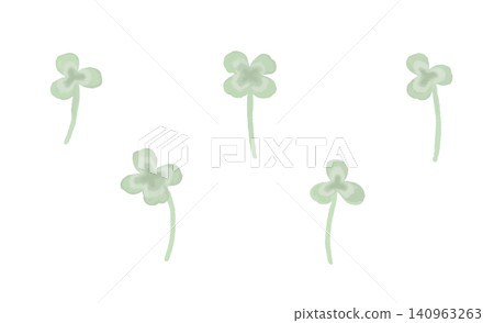 Watercolor-style clover vector illustration set: three-leaf and four-leaf clover Watercolor-style clover vector illustration set: three-leaf and four-leaf clover 140963263