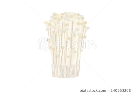 Simple vector illustration of enoki mushrooms. Simple vector illustration of enoki mushrooms. 140963268