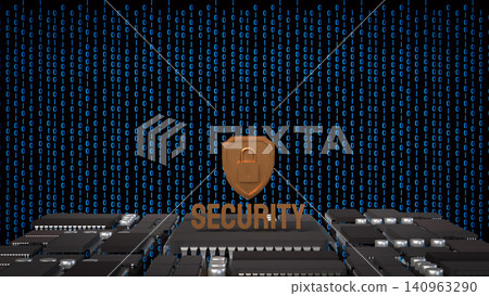 Cyber Security Shield Over Digital Circuit Network 3d render. Cyber Security Shield Over Digital Circuit Network 3d render. 140963290