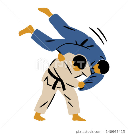 Judo players in dynamic vector illustration for sports editorial Judo players in dynamic vector illustration for sports editorial 140963415