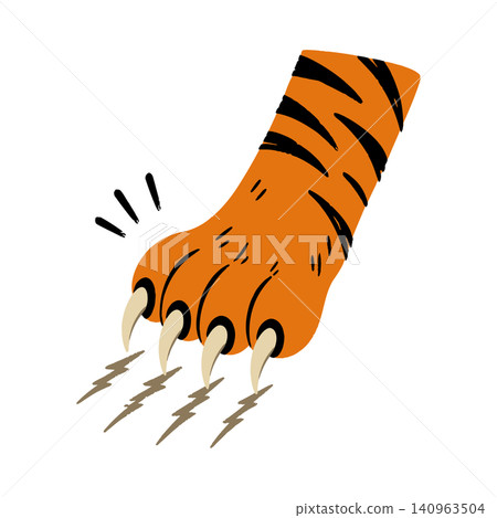 Tiger paw print seamless repeat pattern in bold vector style for textile and fabric Tiger paw print seamless repeat pattern in bold vector style for textile and fabric 140963504
