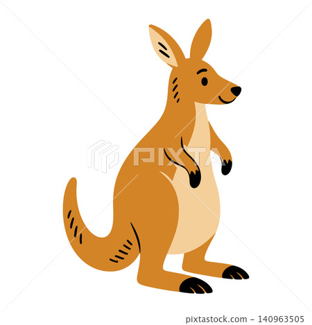 Kangaroo cartoon vector illustration for kids animal sticker Kangaroo cartoon vector illustration for kids animal sticker 140963505