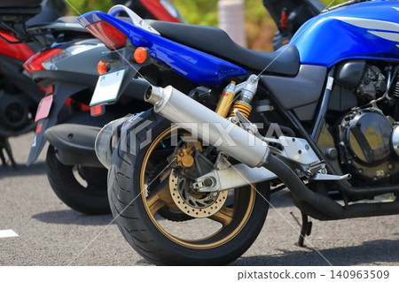 Parked motorcycle image Parked motorcycle image 140963509