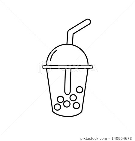 Bubble Tea Outline Illustration Bubble Tea Outline Illustration 140964678