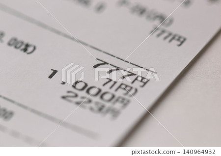 A receipt with repeating digits (777 yen) 140964932