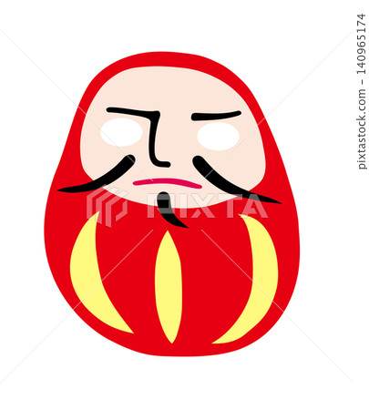 A simple vector illustration of a red Daruma doll with no eyes drawn. A simple vector illustration of a red Daruma doll with no eyes drawn. 140965174