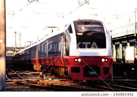 E653 series train waiting at the train depot in 2008. 140965492