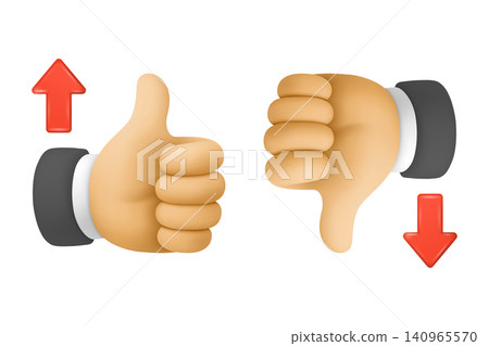 Vector Thumbs Up And Thumbs Down. Like and Dislike Hand Gestures Isolated. Approval and Rejection Symbols with Up and Down Arrows. Rating Feedback Design Vector Thumbs Up And Thumbs Down. Like and Dislike Hand Gestures Isolated. Approval and Rejection Symbols with Up and Down Arrows. Rating Feedback Design 140965570