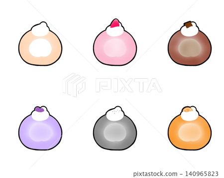 Roll cake illustration set Roll cake illustration set 140965823