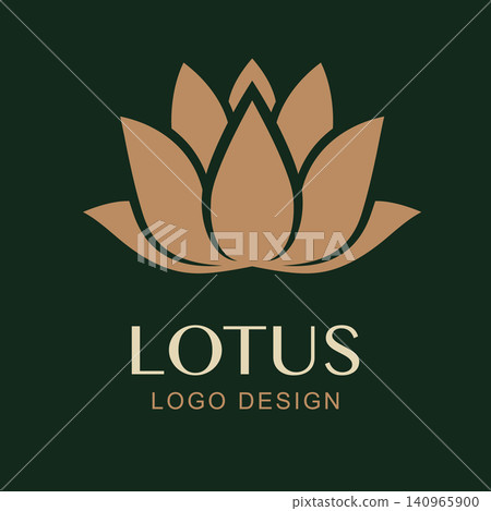 Vector Simple Lotus Logo Design. Minimal Luxury Flower Symbol for Spa, Wellness, Yoga, Beauty Brand, Natural Cosmetics, Health, Meditation Studios. Gold Lotus Symbol Vector Simple Lotus Logo Design. Minimal Luxury Flower Symbol for Spa, Wellness, Yoga, Beauty Brand, Natural Cosmetics, Health, Meditation Studios. Gold Lotus Symbol 140965900