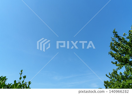 藍天和白色雲彩在初夏 140966282