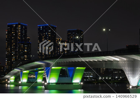 Night view of Toyosu Bridge Night view of Toyosu Bridge 140966529