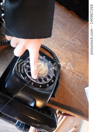 Showa retro black telephone Showa retro black telephone 140967268