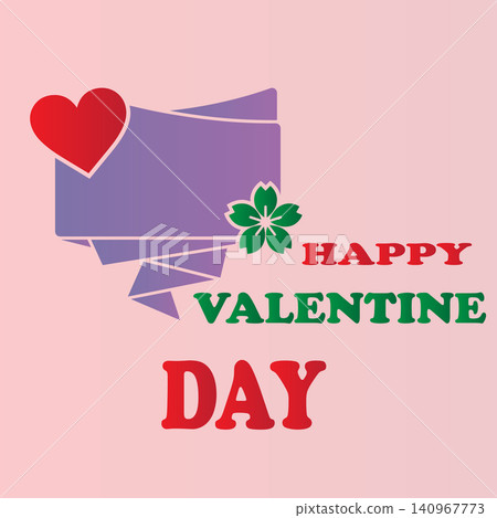 Happy valentine day typography with origami paper banner heart and flower vector background Happy valentine day typography with origami paper banner heart and flower vector background 140967773