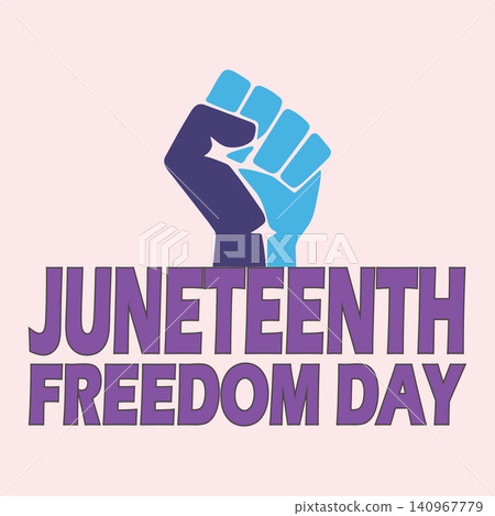 Juneteenth freedom day typography with raised fist power silhouette vector illustration Juneteenth freedom day typography with raised fist power silhouette vector illustration 140967779