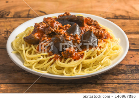 Eggplant and meat sauce pasta Eggplant and meat sauce pasta 140967886