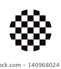 Pixelated Edge Checkered Circle Vector Graphic 140968024