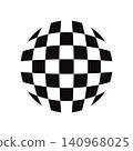 Distorted Checkered Globe Pattern Racing Symbol 140968025