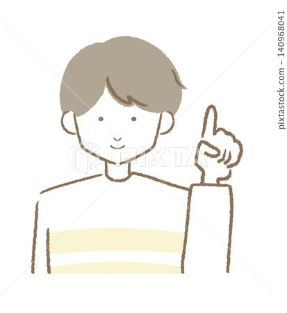 Male pointing, upper body Male pointing, upper body 140968041