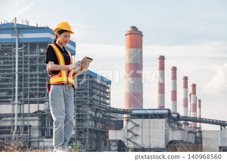 Professional engineers inspection at power plant factory building, Teamwork engineering service. Professional engineers inspection at power plant factory building, Teamwork engineering service. 140968560