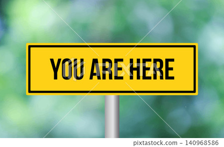 You are here road sign on blur background You are here road sign on blur background 140968586