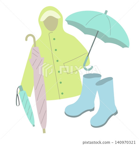 簡單的手繪雨具插圖 140970321