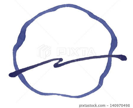 Analog line frame with heading line, blue 5 Analog line frame with heading line, blue 5 140970498