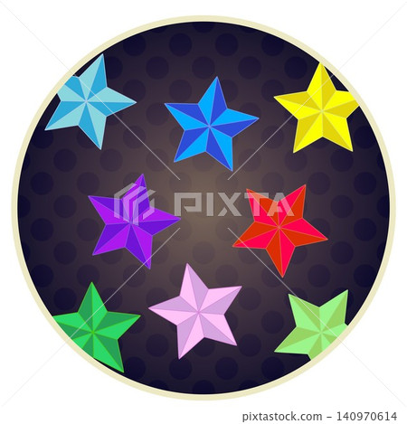 Tanabata-themed illustration with a circular background Tanabata-themed illustration with a circular background 140970614