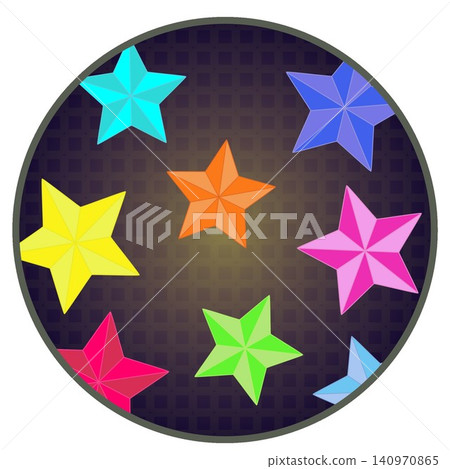 Tanabata-themed illustration with a circular background Tanabata-themed illustration with a circular background 140970865