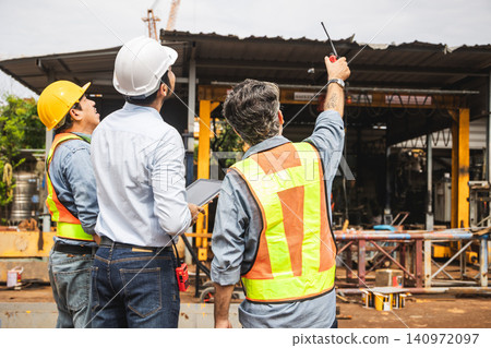 Professional construction Indian engineer teamwork, Builder meeting together talking together. Professional construction Indian engineer teamwork, Builder meeting together talking together. 140972097