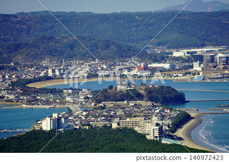 View of Karatsu Castle from Kagami-yama Observatory 140972423
