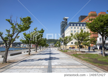 A view of the Mojiko Retro district in Moji Ward, Kitakyushu City. A view of the Mojiko Retro district in Moji Ward, Kitakyushu City. 140972427