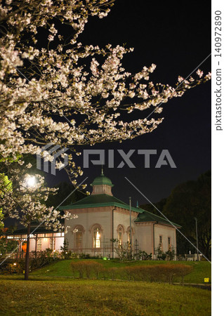 [Hiratsuka City, Kanagawa Prefecture: Famous Places] Western-style House on Hachimanyama Mountain (Night View & Cherry Blossoms at Night) 140972890