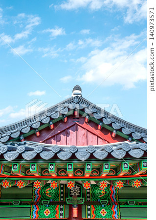 The roof of Jinjugwan Hall at Jukseoru Pavilion in Samcheok The roof of Jinjugwan Hall at Jukseoru Pavilion in Samcheok 140973571