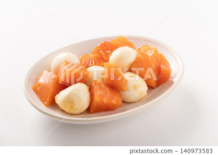 Marinated salmon with mozzarella cheese Marinated salmon with mozzarella cheese 140973583