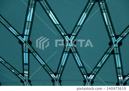 The low angle view of the building ceiling. Interior of modern architecture, modern city building. Interior design. Details of modern architecture. Building abstract. Building background. The low angle view of the building ceiling. Interior of modern architecture, modern city building. Interior design. Details of modern architecture. Building abstract. Building background. 140973619