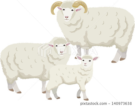 Parent and child sheep Parent and child sheep 140973638