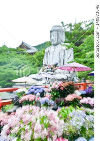 坪坂寺的繡球花與大佛 [多重曝光] 140973648