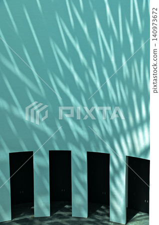 Close-up of the wall, interior of modern architecture, modern city building. Interior design. Details of modern architecture. Building abstract. Building background. 140973672