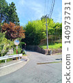 A rural road scene with a convex mirror. 140973731