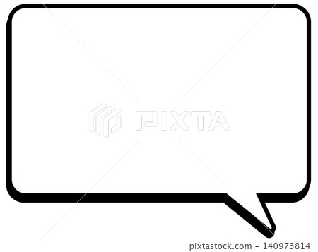 Black and white shadowed rounded rectangle speech bubble 140973814