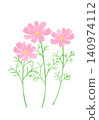 A simple illustration of a light pink cosmos flower. 140974112
