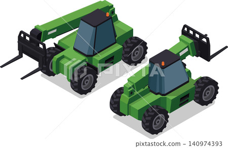Industrial telehandler heavy equipment illustration Industrial telehandler heavy equipment illustration 140974393