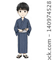 Full-body illustration of a man in a yukata. 140974528