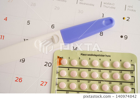 Pregnancy test for female of ovulation day, fetus, maternity, childbirth, birth control. Pregnancy test for female of ovulation day, fetus, maternity, childbirth, birth control. 140974842