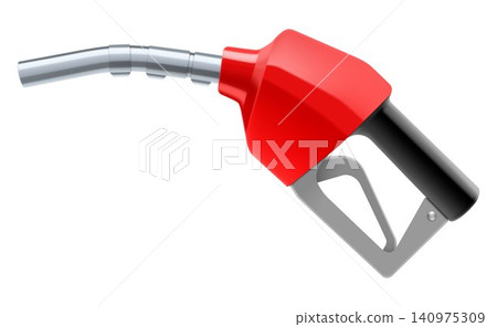 Fuel gun. Gasoline Transfer and Dispensing Fuel Nozzle Gun. Petrol Red Fuel pump isolated on white background. Realistic 3D vector illustration Fuel gun. Gasoline Transfer and Dispensing Fuel Nozzle Gun. Petrol Red Fuel pump isolated on white background. Realistic 3D vector illustration 140975309