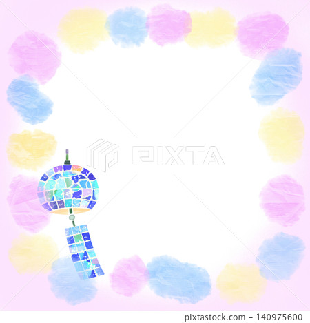A refreshing summer wind chime tile mosaic illustration 140975600