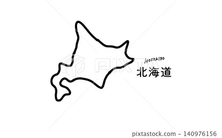 北海道地圖的簡單線條手繪向量插圖 4 北海道地圖的簡單線條手繪向量插圖 4 140976156